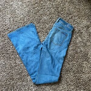 7 For All Mankind Blue Flare Wide Leg Jeans